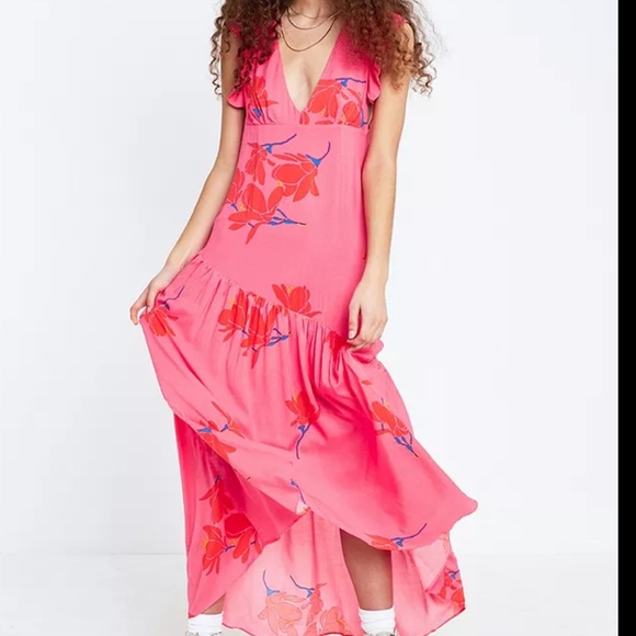 Free people she's A waterfall pink midi dress size 8 - Picture 2 of 11